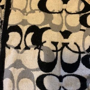 Coach black & white reversible scarf